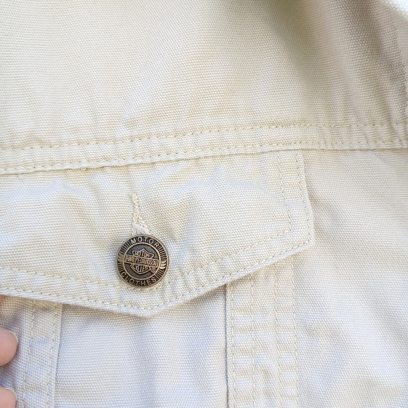 Harley Davidson Studded Jacket Tan Embroidered - Picture 4 of 9